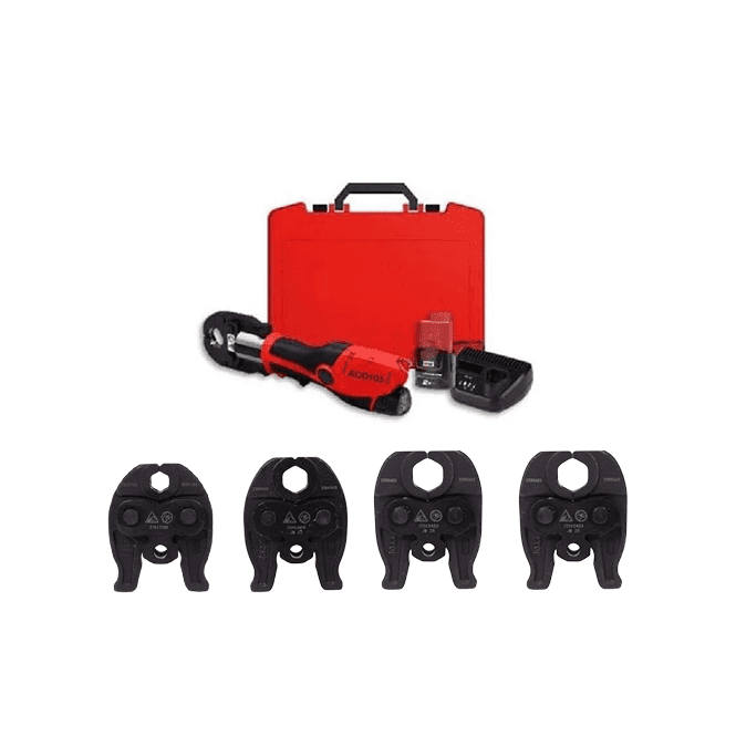 MacDonald Plumbing Supplies NovoPress ACO103 c/w MacPress 15mm, 22mm, 28mm & 35mm Standard M Profile Jaws (NB1)