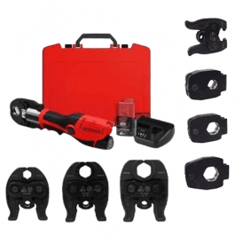 NovoPress ACO103 c/w MacPress 15mm, 22mm & 28mm Standard M Profile Jaws PLUS MacPress Angled Jaw adaptor & 15mm, 22mm & 28mm Angled Jaws (NB4)