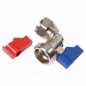 WRAS Approved 15mm Chrome Plated Angled Washing Machine Valve