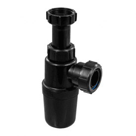 McAlpine AA10-BL Black Adjustable Inlet Slim Bottle Trap 1¼
