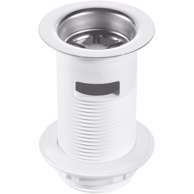 McAlpine  BSW1 White Plastic Back Nut Basin Waste With Stainless Steel Flange Slotted 1¼