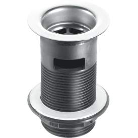 McAlpine BSW12T Black Plastic Back Nut Basin Waste With Stainless Steel Flange 1¼ Black PVC With Triangle