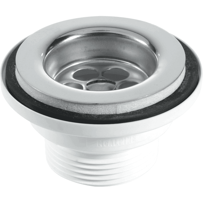 McAlpine  BSW1P Centre Pin Basin Waste 1¼ With Black PVC Plug