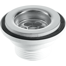 McAlpine BSW2PC Centre Pin Basin Waste 1½ With Black PVC Plug Chrome Plated Chain And Stay
