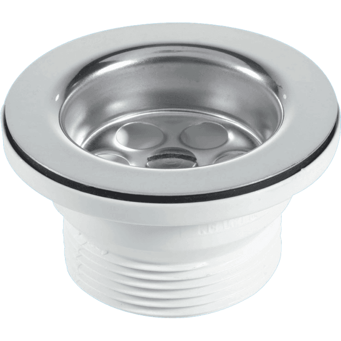McAlpine  BSW9PC Centre Pin Bath Waste 1¼ With Black PVC Plug And Chrome Plated Chain
