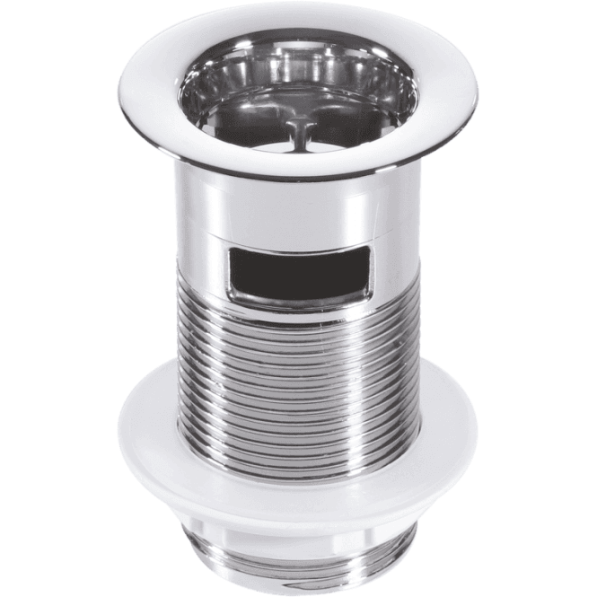 McAlpine  BW1 Chrome Plated Plastic Back Nut Basin Waste 1¼ Slotted With Black PVC Plug