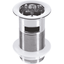 McAlpine BW1 Chrome Plated Plastic Back Nut Basin Waste 1¼ Slotted With Black PVC Plug