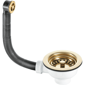 McAlpine FBSWPVD Basket Strainer Waste And Overflow 1½ PVD (Gold)