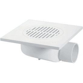 McAlpine FD90-T6WH Untrapped Concrete Ground Floor Gully 150mm Square White ABS