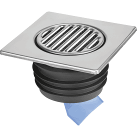 McAlpine FGT150-SV-110 150mm Square Stainless Steel Tile With Internal Non-Return Valve (Push-fit Outlet)