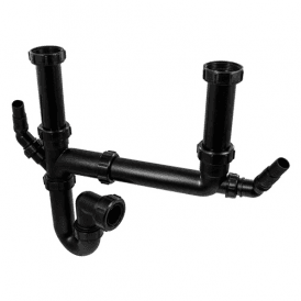 McAlpine SK2A-BL Black Double Bowl Sink Kit 1½” x 75mm