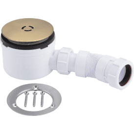 McAlpine ST90BB10-FLX Brushed Brass 3 Pin Shower Trap & Flex Adaptor