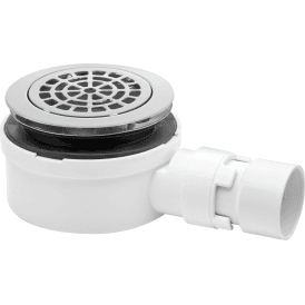 McAlpine ST90CPB-P-53 90mm Shallow Shower Trap 53mm High Chrome Plated Brass Petal