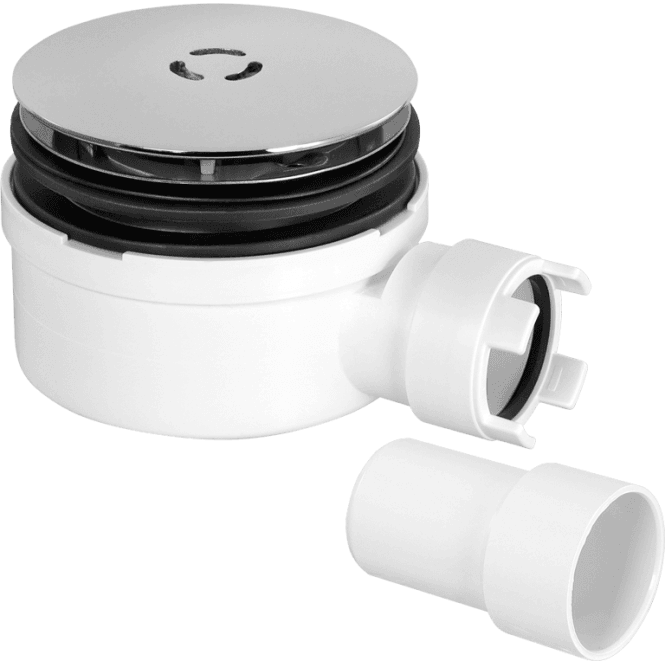 McAlpine  ST90CPB-S-53 90mm Shallow Shower Trap 53mm High Chrome Plated Brass Slotted