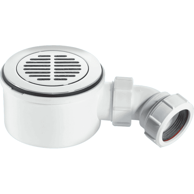 McAlpine  ST90CPB-S-70 90mm Shallow Shower Trap 70mm High Chrome Plated Brass Slotted