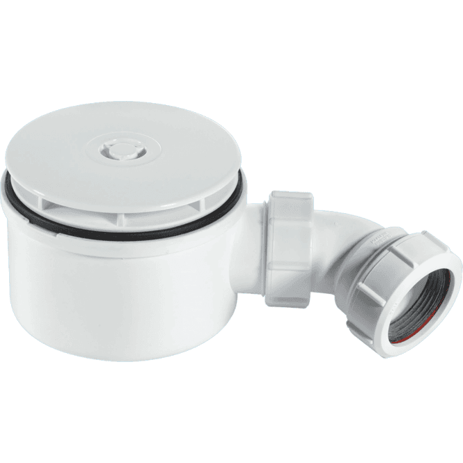 McAlpine  ST90WH10-70 90mm Shallow Shower Trap 70mm High White Plastic