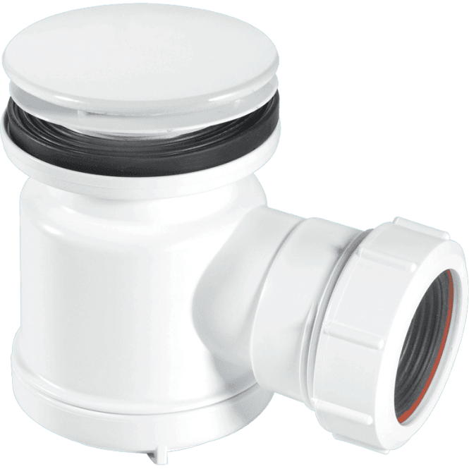 McAlpine  STW1-M 19mm Water Seal Shower Trap 70mm White Plastic Mushroom