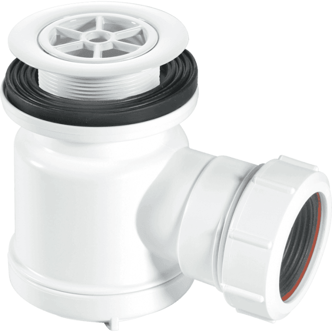 McAlpine  STW1-R 19mm Water Seal Shower Trap 70mm White Plastic