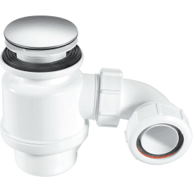 McAlpine STW4-M 50mm Seal Resealing Shower Trap 70mm Chrome Plated Stainless Steel Mushroom