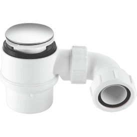 McAlpine STW4M-95 50mm Water Seal Shower Trap 70mm Chrome Plated Stainless Steel Mushroom