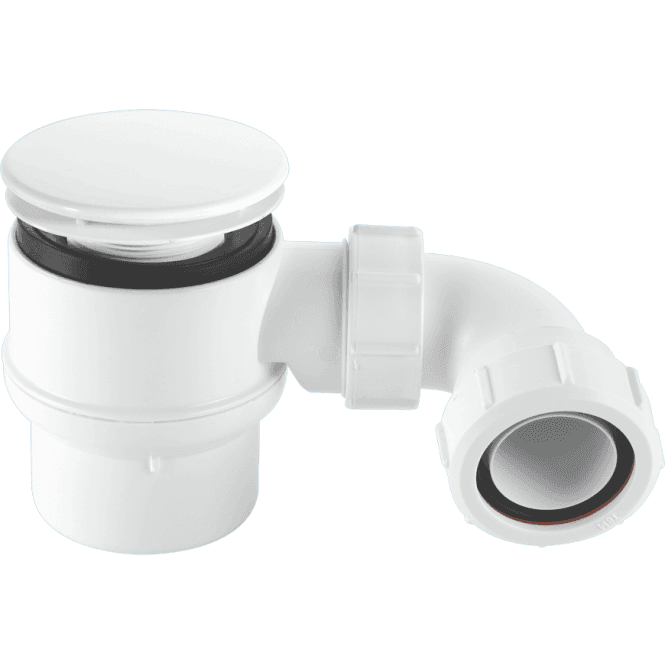 McAlpine  STW6M-95 50mm Water Seal Shower Trap 85mm White Plastic Mushroom