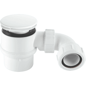 McAlpine STW6M-95 50mm Water Seal Shower Trap 85mm White Plastic Mushroom