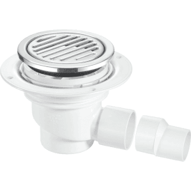 McAlpine TSG1-R125SS 75mm Water Seal Gully With Horizontal Outlet For Tiled Or Stone Floors 125mm Circular Polished Stainless Steel