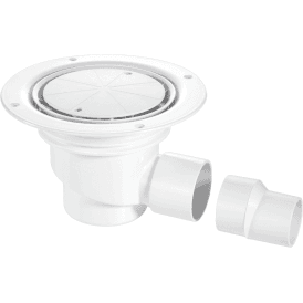 McAlpine TSG1-WH 75mm Water Seal Gully With Horizontal Outlet For Sheet Flooring White Plastic