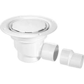 McAlpine TSG1WH-NSC 75mm Water Seal Gully With Horizontal Outlet For Sheet Flooring White Plastic (No Screws)