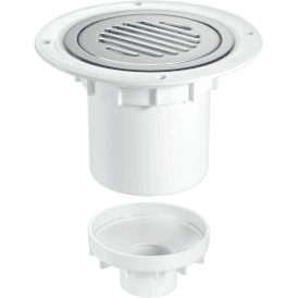 McAlpine TSG2SS-SL-NSC 75mm Water Seal Gully With Vertical Outlet For Sheet Flooring Chrome Plated Brass (No Screws)