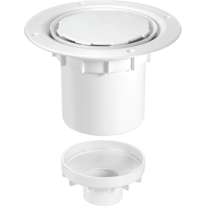 McAlpine  TSG2WH-NSC 75mm Water Seal Gully With Vertical Outlet For Sheet Flooring White Plastic (No Screw)