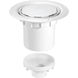 McAlpine TSG2WH-NSC 75mm Water Seal Gully With Vertical Outlet For Sheet Flooring White Plastic (No Screw)