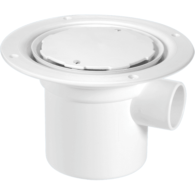 McAlpine  TSG3-WH 50mm Water Seal Gully With Vertical Outlet And Side Inlet For Sheet Flooring White Plastic