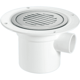 McAlpine TSG3SS-SL-NSC 50mm Water Seal Gully With Vertical Outlet And Side Inlet For Sheet Flooring Chrome Plated Brass (No Screws)