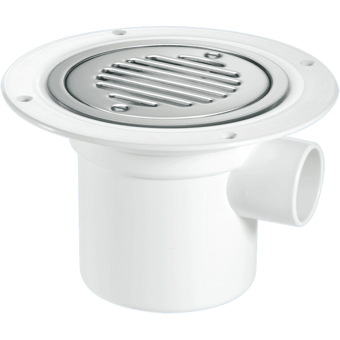 McAlpine  TSG3SS-SL-SC 50mm Water Seal Gully With Vertical Outlet And Side Inlet For Sheet Flooring Chrome Plated Brass