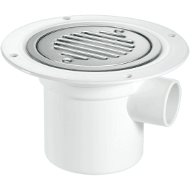 McAlpine TSG3SS-SL-SC 50mm Water Seal Gully With Vertical Outlet And Side Inlet For Sheet Flooring Chrome Plated Brass