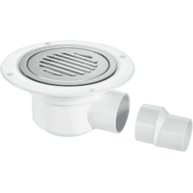 McAlpine TSG50SS-SL-NSC 50mm Water Seal Gully With Horizontal Outlet For Sheet Flooring Chrome Plated Brass (No Screws)