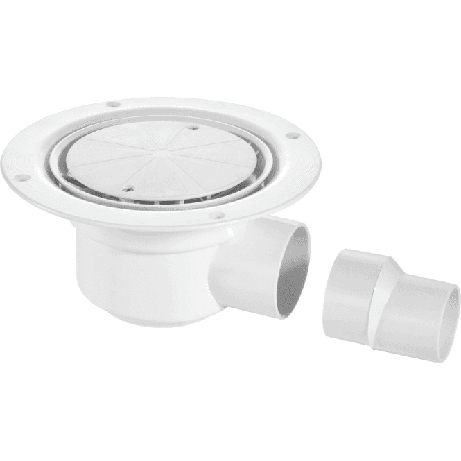 McAlpine  TSG50WH 50mm Water Seal Gully With Horizontal Outlet For Sheet Flooring White Plastic