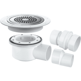 McAlpine TSG52-ANTI/LIG Two-piece 50mm Water Seal Gully For Sheet Flooring Polished Stainless Steel Anti-Ligature