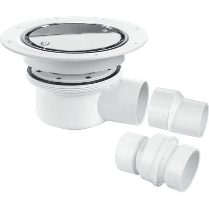 McAlpine  TSG52SS Two-piece 50mm Water Seal Gully For Sheet Flooring Polished Stainless Steel