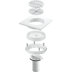 McAlpine TSGCONV TSG1/TSG2 Tiled Floor Gully Conversion Kit – White