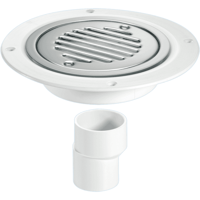 McAlpine  USG2SS-SL-SC Untrapped Gully With Vertical Outlet For Sheet Flooring Chrome Plated Brass