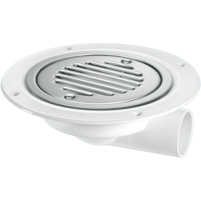 McAlpine  USG3SS-SL-SC Untrapped Gully With 1½ Horizontal Outlet For Sheet Flooring Chrome Plated Brass