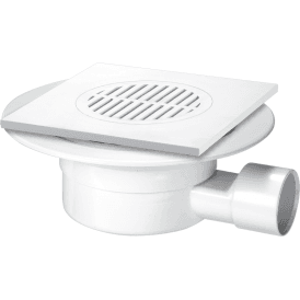 McAlpine VSG1T6WH Valve Shower Gully For Tiled Or Stone Floors 1½ White ABS