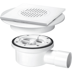 McAlpine VSG52T6WH Two-piece Valve Shower Gully For Tiled Or Stone Floors 1½ White ABS