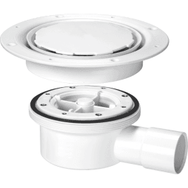 McAlpine VSG52WH-NSC Two-piece Valve Shower Gully For Sheet Flooring 1½ White Plastic (No Screws)