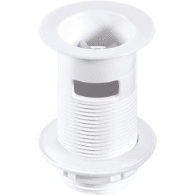 McAlpine W1A White Plastic Back Nut Basin Waste 1¼ Unslotted