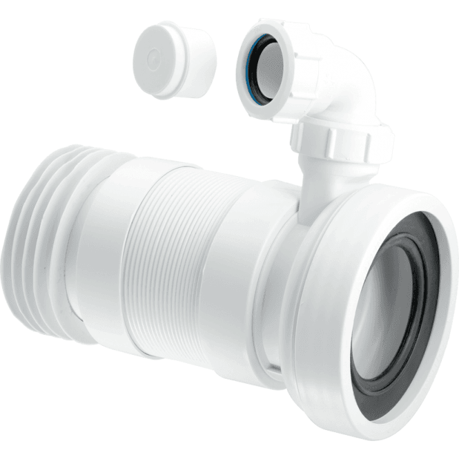 McAlpine  WC-F23RV Straight Flexible WC Connector With Vent Boss 140  class=