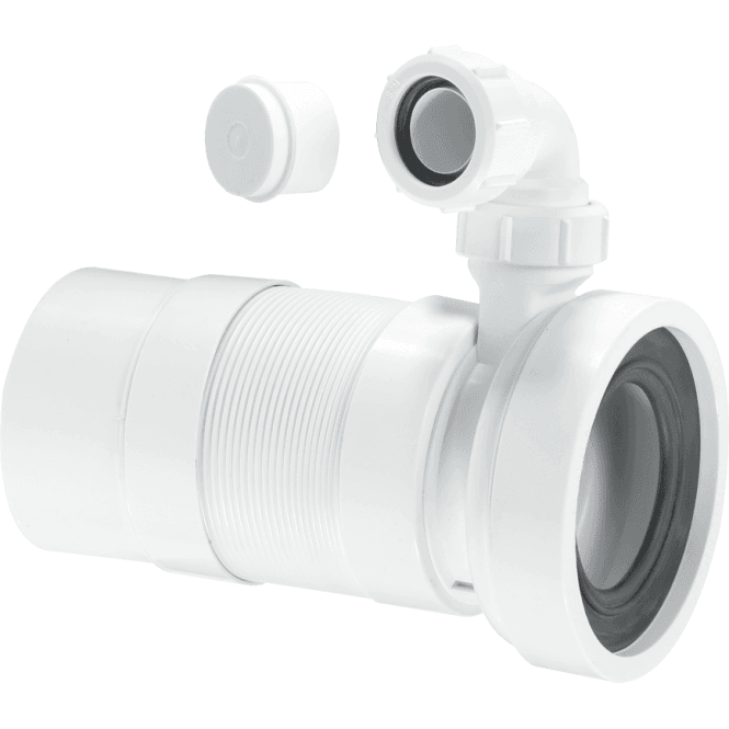 McAlpine  WC-F26PV Plain End Outlet Straight Flexible WC Connector With Vent Boss 170  class=