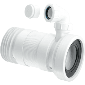 McAlpine WC-F26RV Straight Flexible WC Connector With Vent Boss 170 > 410mm